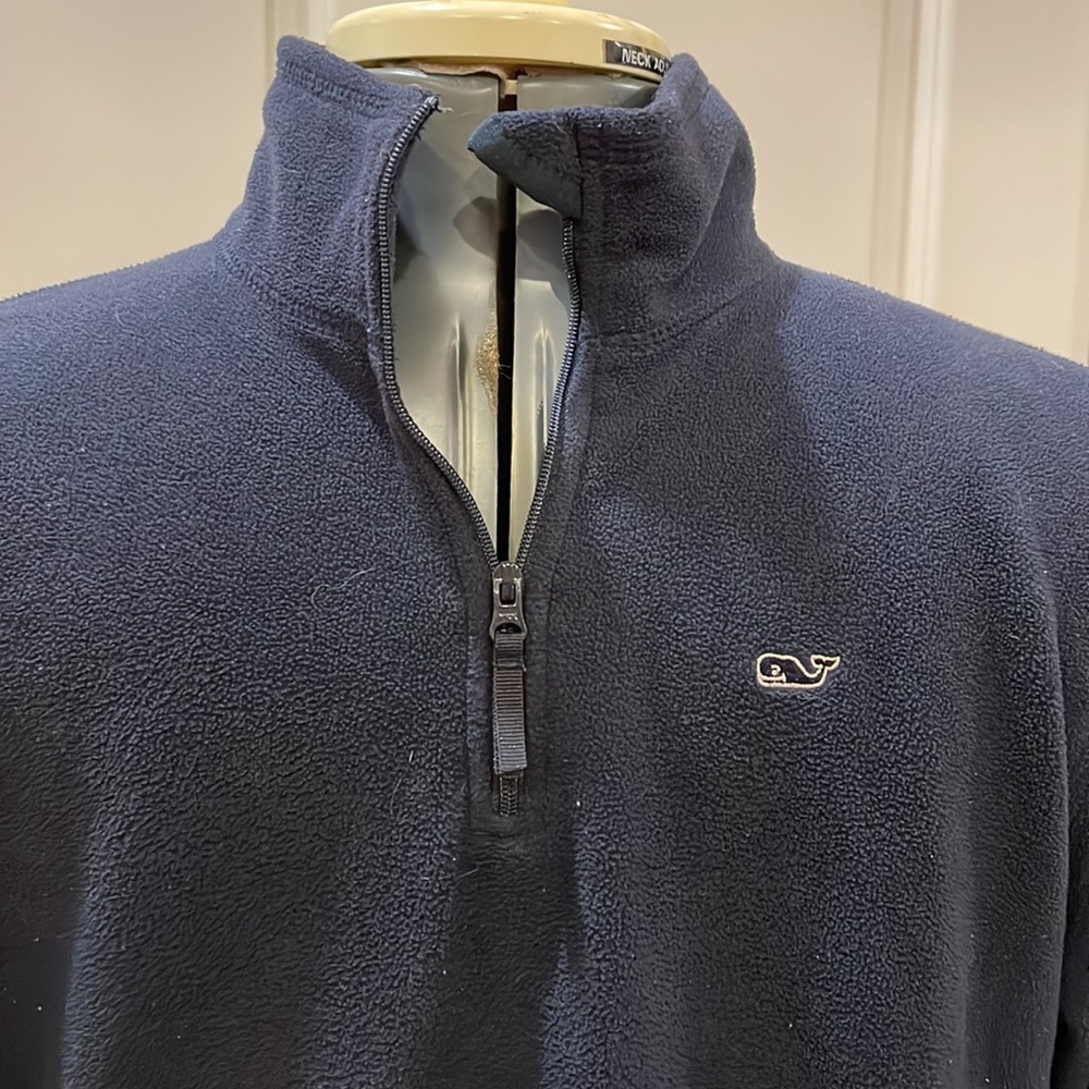 Preowned Kid’s Size Large Navy Vineyard Vines Quarter Zip-up Fleece Pullover
